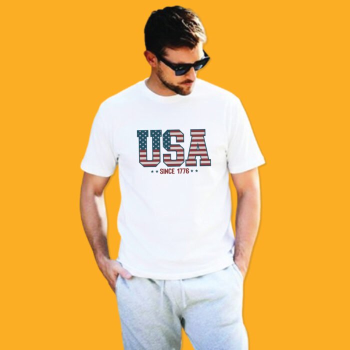 Retro USA Since 1776 T-Shirt - Patriotic 4th of July American Flag Tee - Image 2