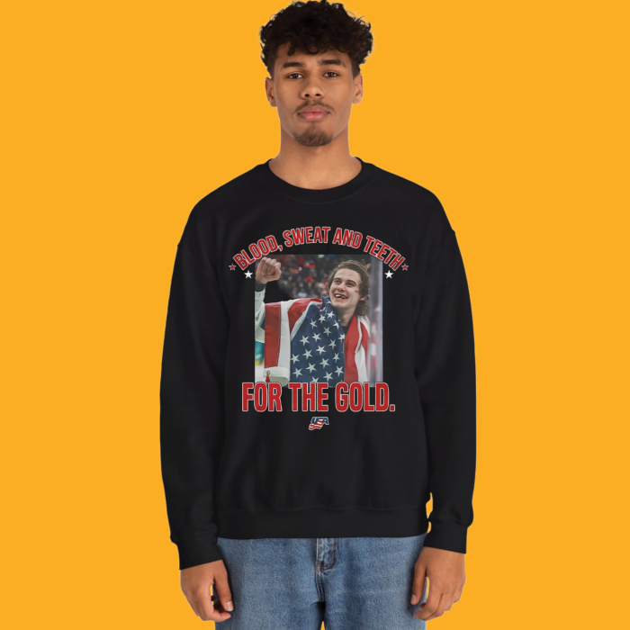 Jack Hughes Blood Sweat And Teeth For The Gold Shirt - Image 5