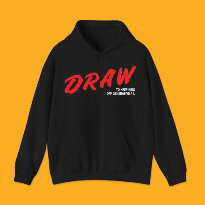 Draw To Keep Kids Off Generative Ai Hoodie - Image 2