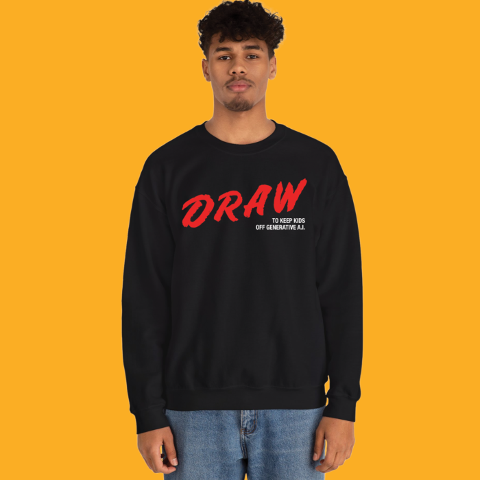 Draw To Keep Kids Off Generative Ai Hoodie - Image 5