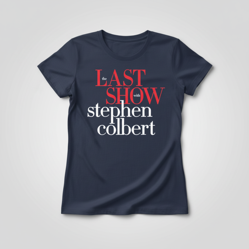 The last show with stephen colbert shirt-navy-blue-women’s-t-shirt-studio