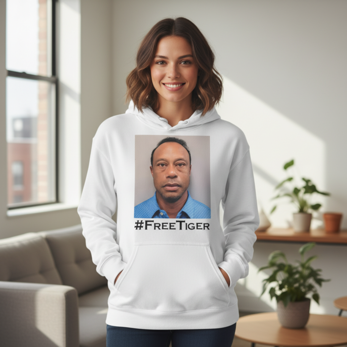 Viral internet culture apparel Free Tiger Mugshot movement clothing.